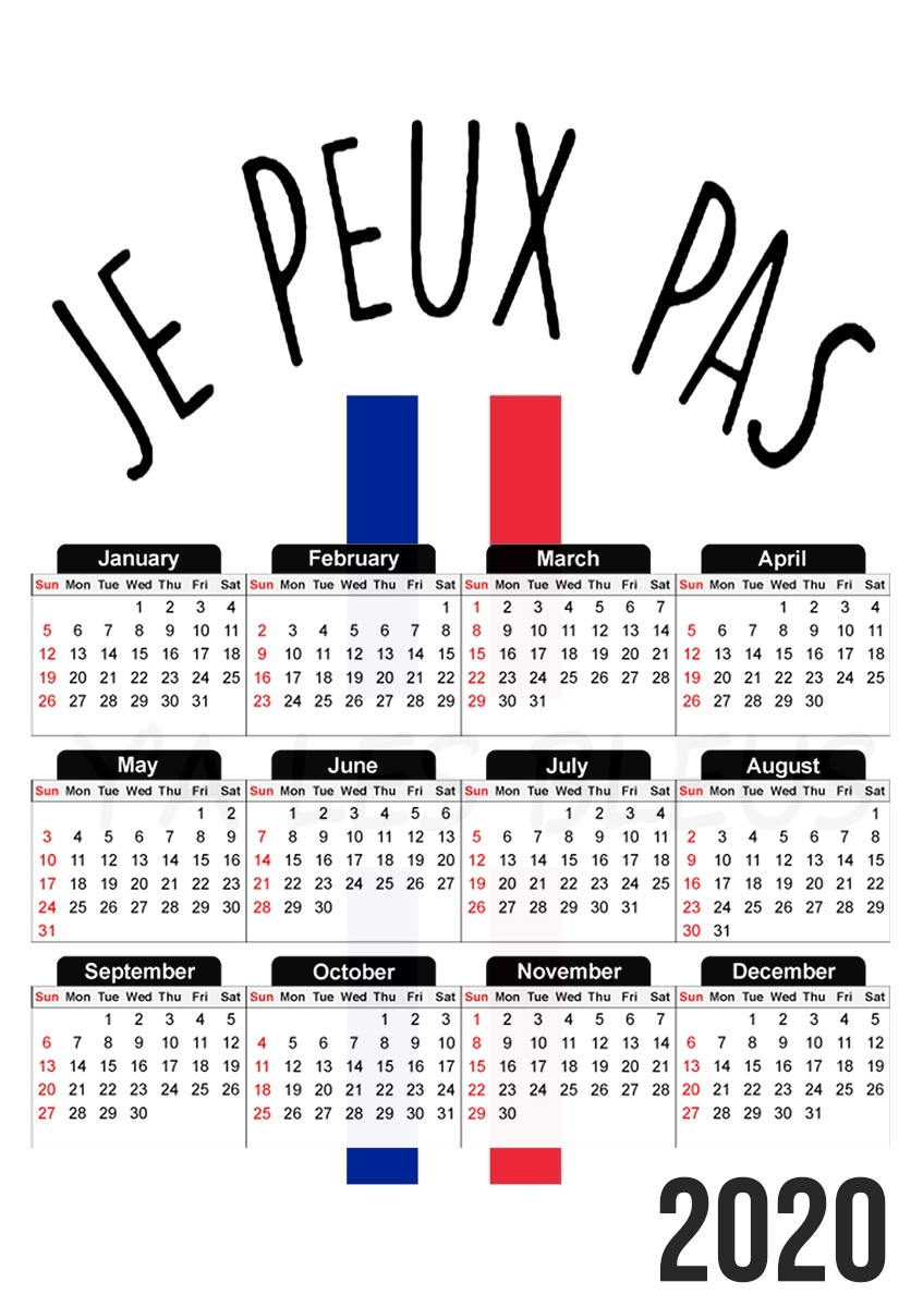  Je peux pas ya les bleus for A3 Photo Calendar 30x43cm