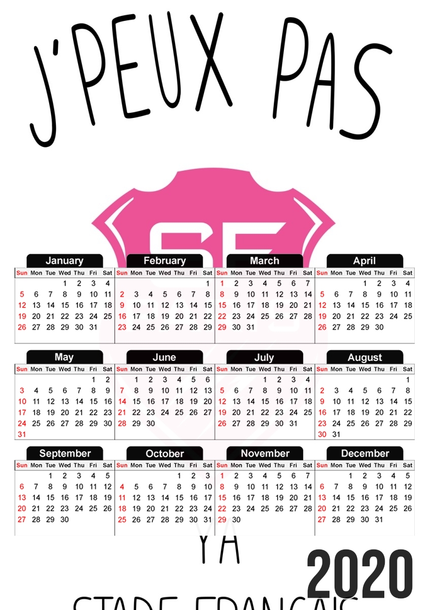  Je peux pas ya stade francais for A3 Photo Calendar 30x43cm