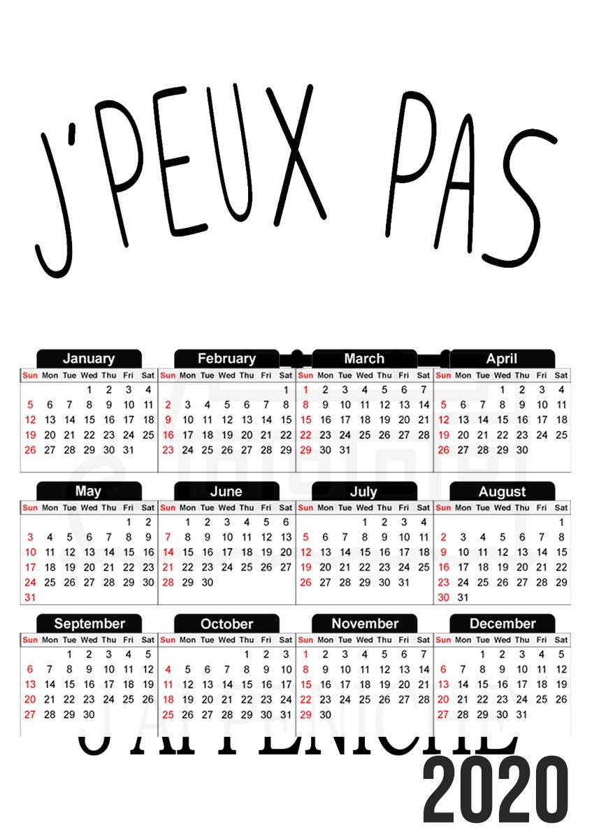  Je peux pasjai peniche for A3 Photo Calendar 30x43cm