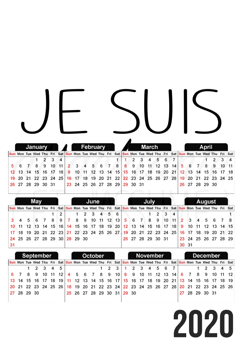  Je suis attachiante et jassume for A3 Photo Calendar 30x43cm