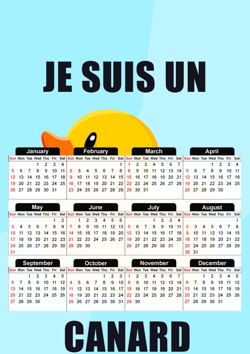  Je suis un canard for A3 Photo Calendar 30x43cm