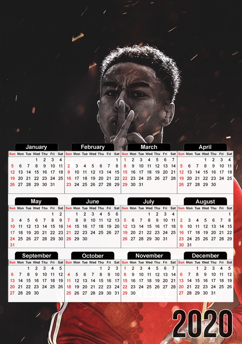  Jesse Lingard artC for A3 Photo Calendar 30x43cm