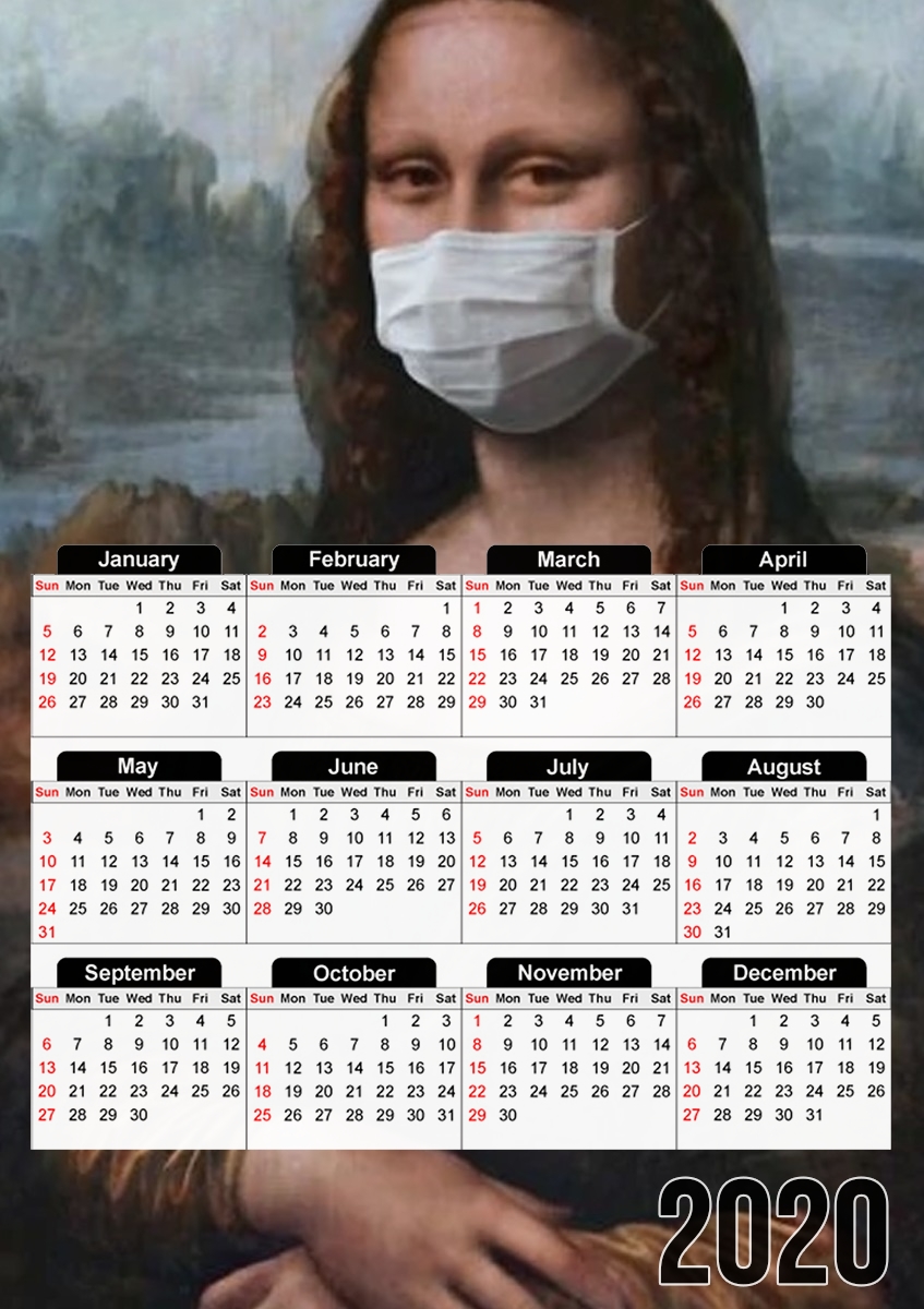  Joconde Mona Lisa Masque for A3 Photo Calendar 30x43cm