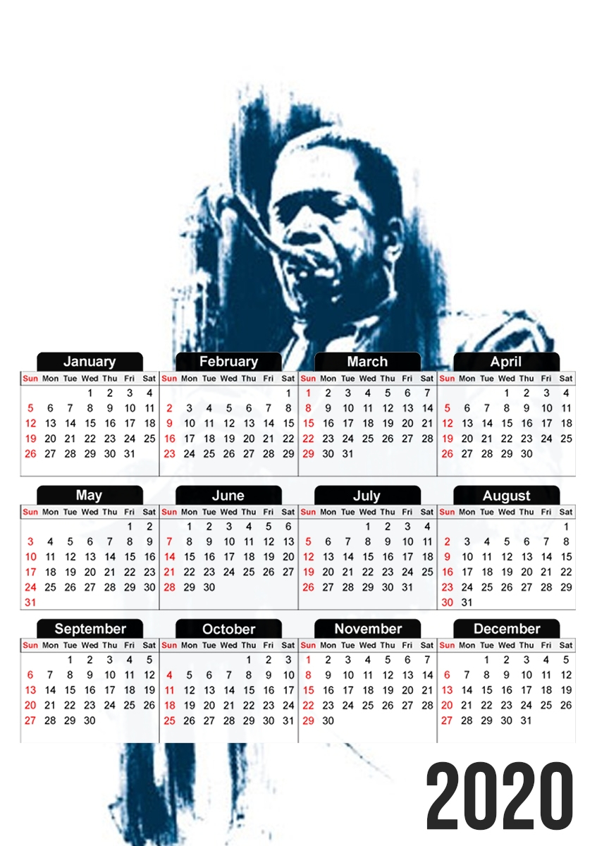  John Coltrane Jazz Art Tribute for A3 Photo Calendar 30x43cm