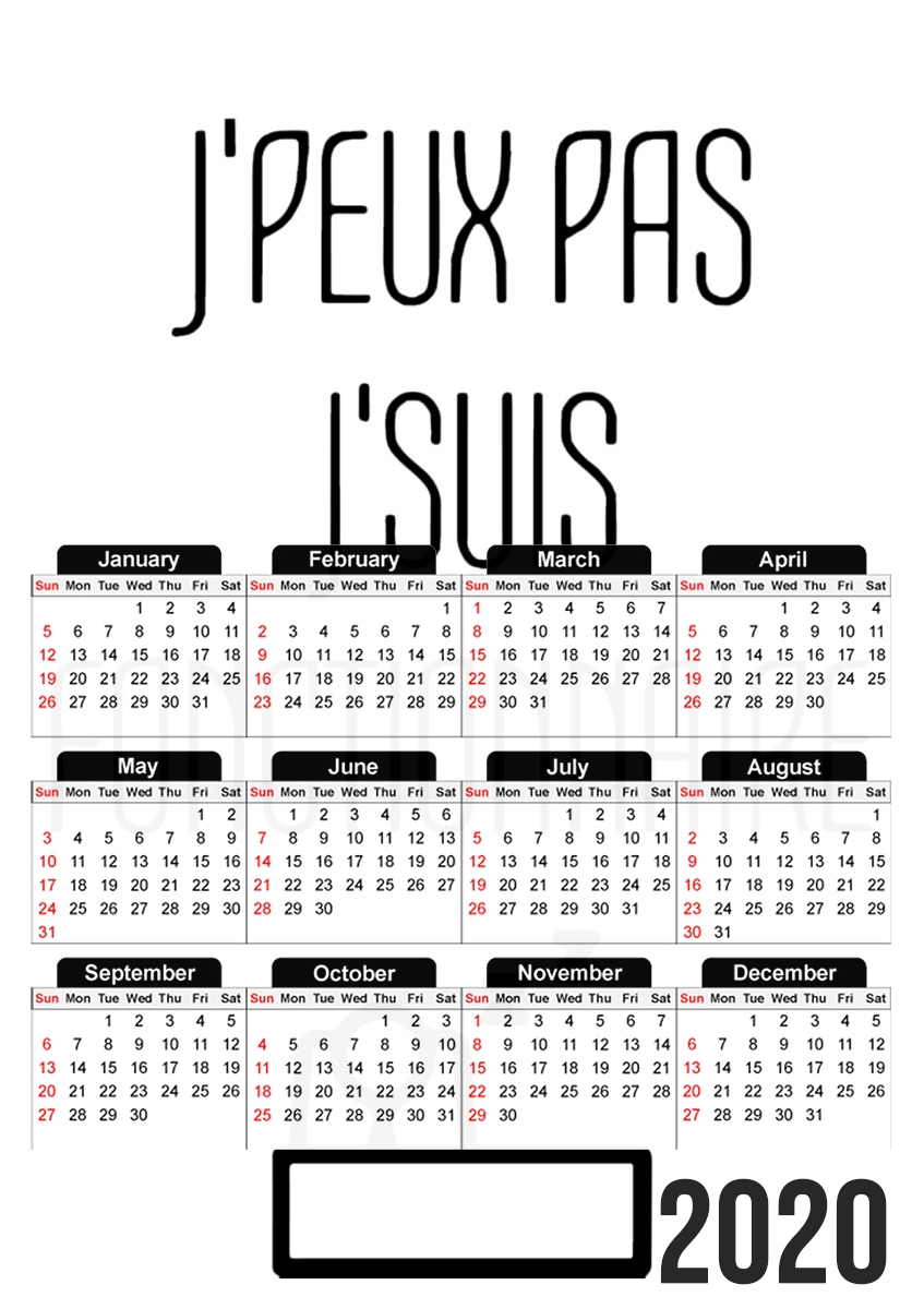  Jpeux pas je suis fonctionnaire for A3 Photo Calendar 30x43cm