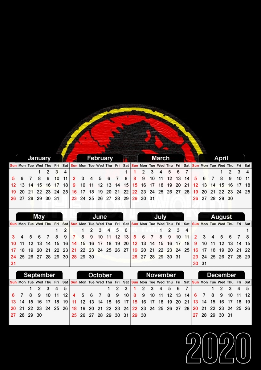  Jurassic park Lost World TREX Dinosaure for A3 Photo Calendar 30x43cm