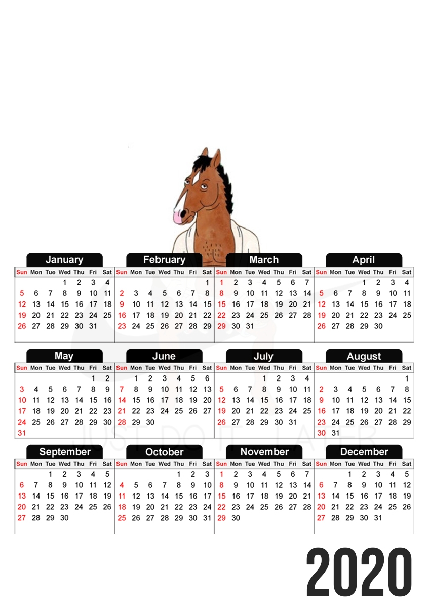  JUST DO IT LATER Bojack Horseman for A3 Photo Calendar 30x43cm