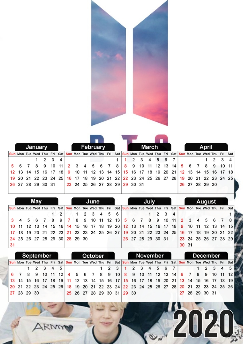  K-pop BTS Bangtan Boys for A3 Photo Calendar 30x43cm