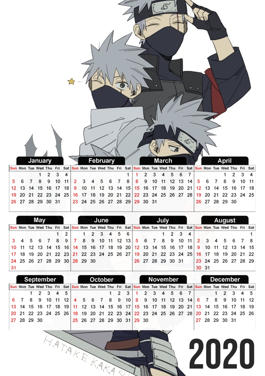  Kakashi Evolution for A3 Photo Calendar 30x43cm