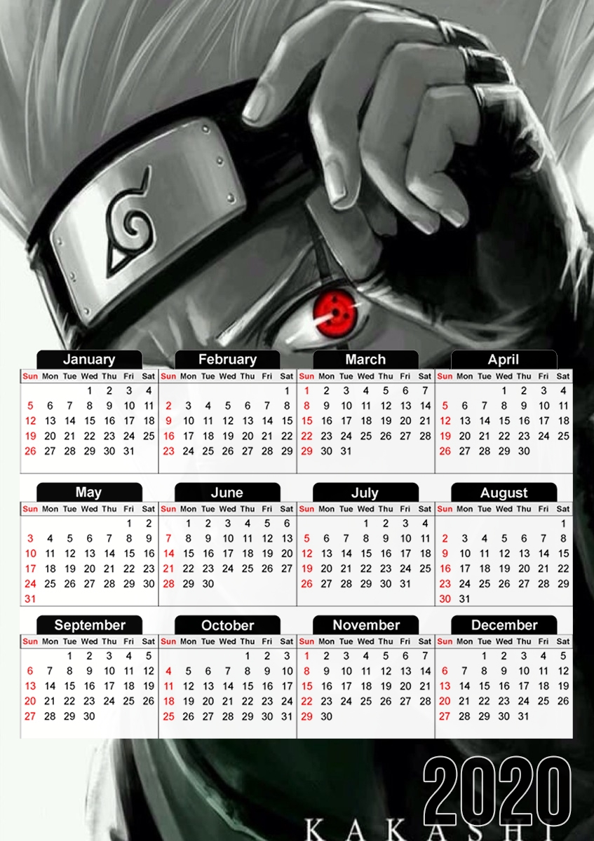  Kakashi Sharingan for A3 Photo Calendar 30x43cm