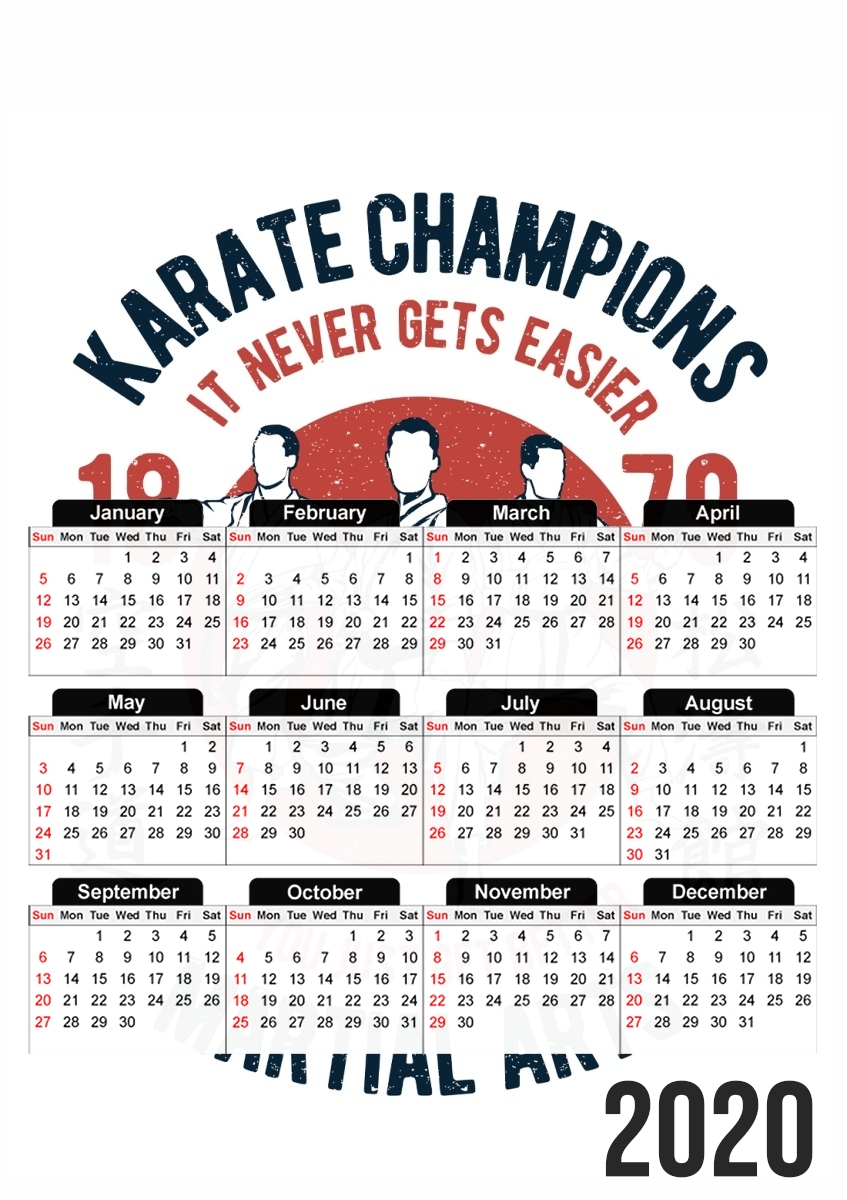  Karate Champions Martial Arts for A3 Photo Calendar 30x43cm