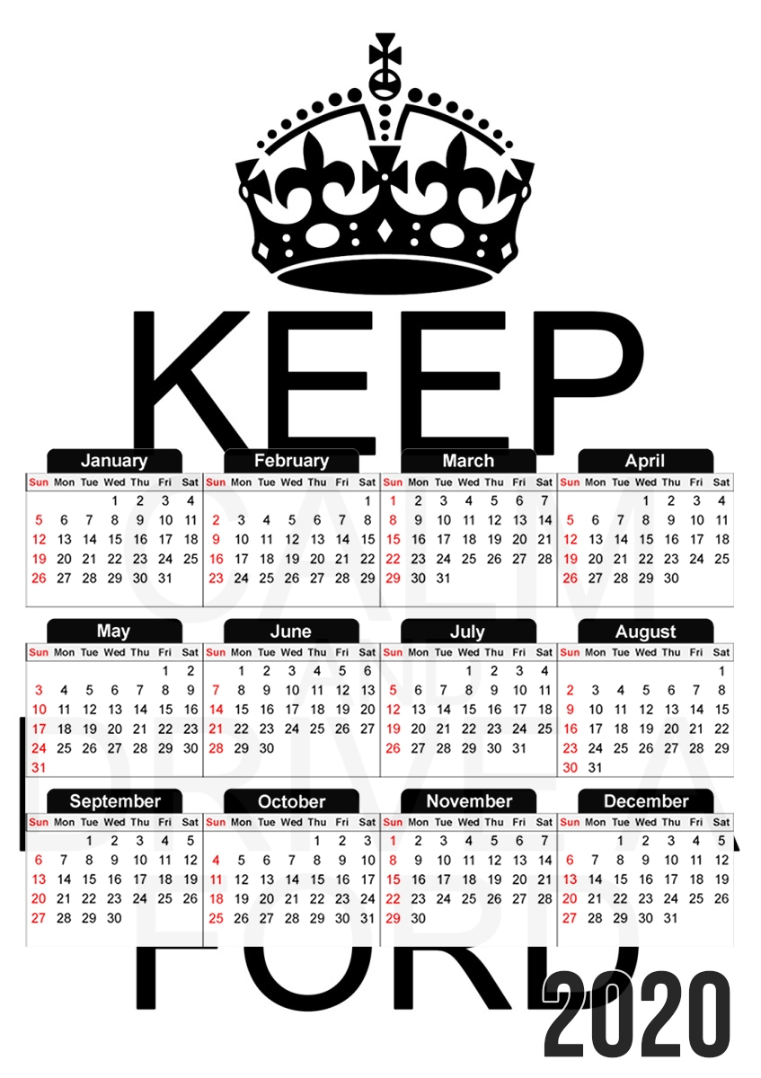  Keep Calm And Drive a Ford for A3 Photo Calendar 30x43cm