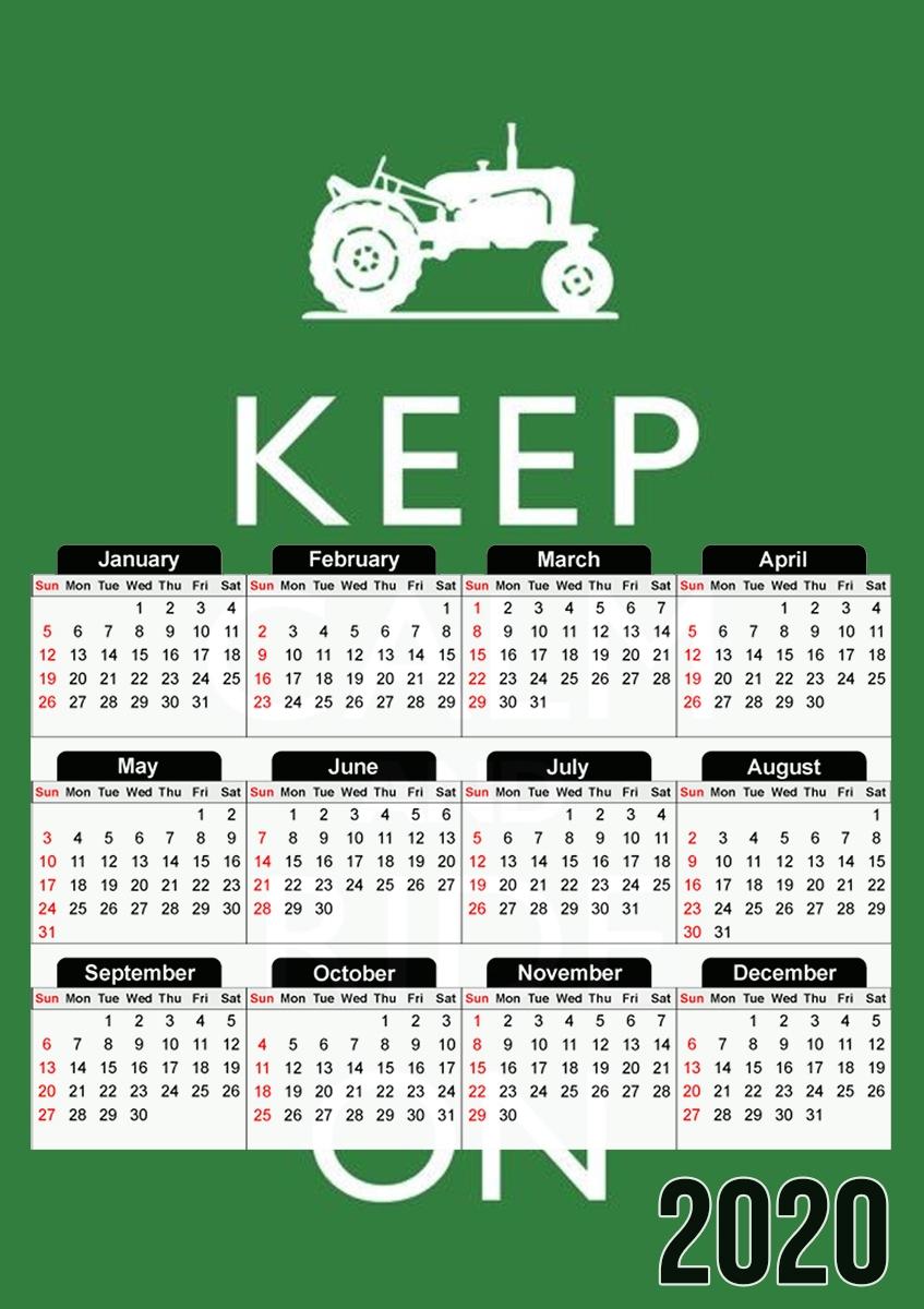  Keep Calm And ride on Tractor for A3 Photo Calendar 30x43cm