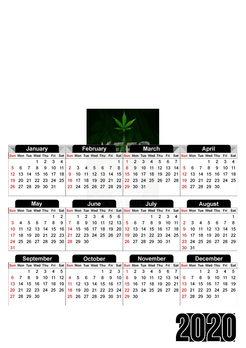  Keep Calm And Smoke Weed for A3 Photo Calendar 30x43cm