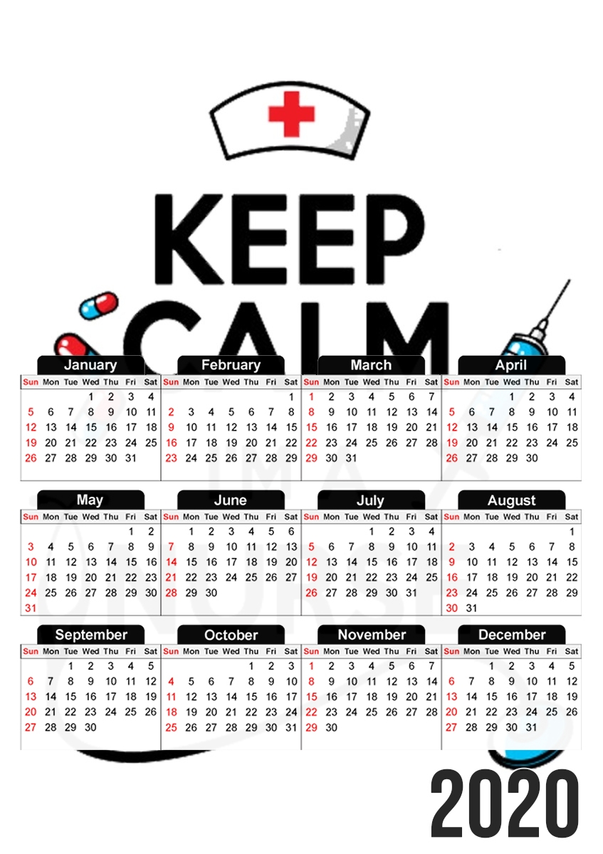  Keep calm I am a nurse for A3 Photo Calendar 30x43cm