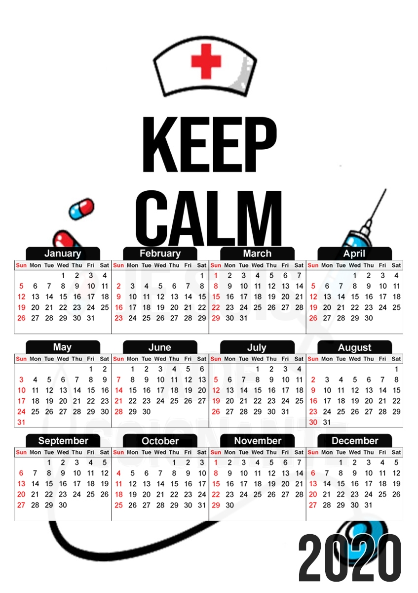  Keep calm je suis aide soignante for A3 Photo Calendar 30x43cm