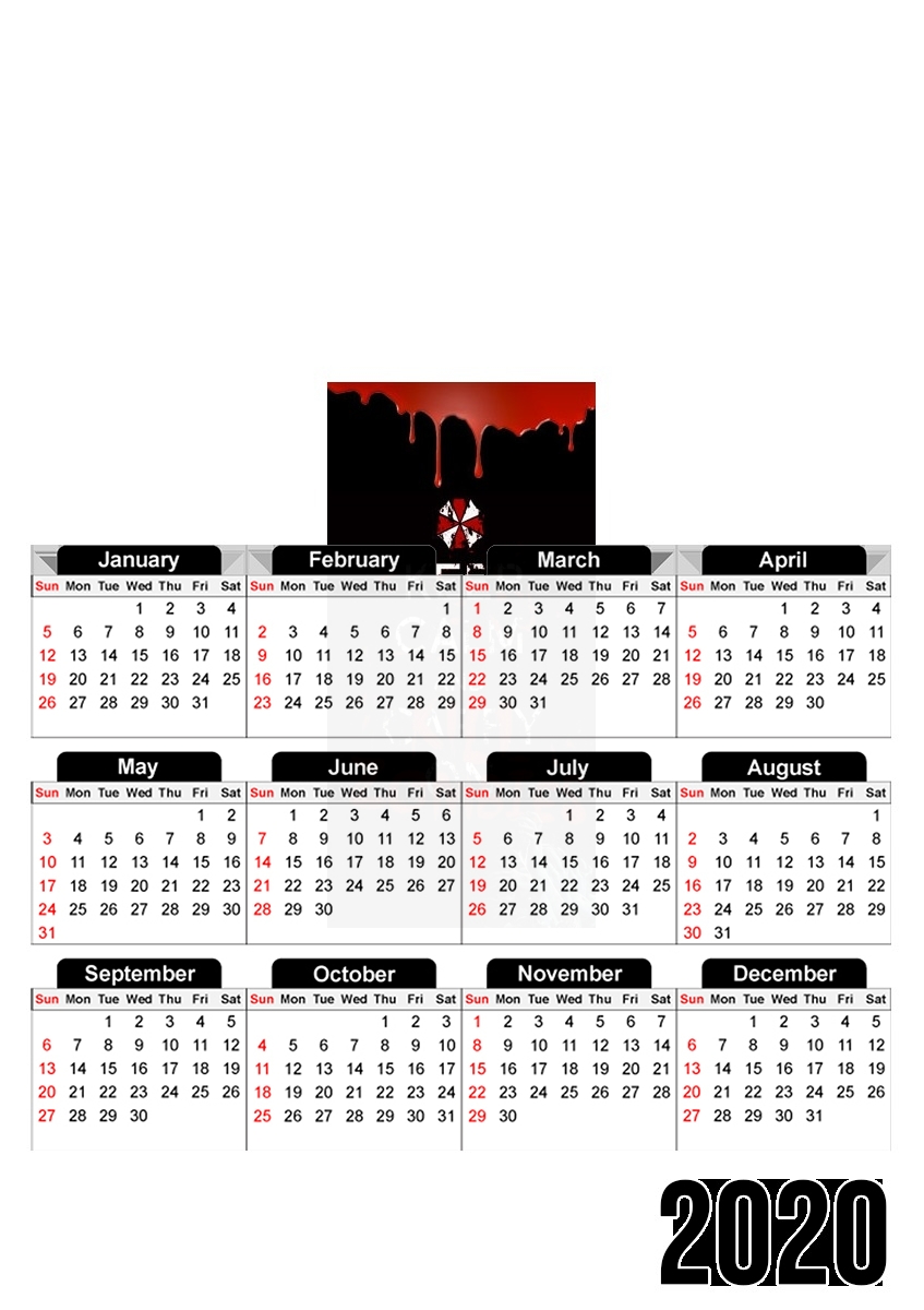  Keep Calm And Kill Zombies for A3 Photo Calendar 30x43cm