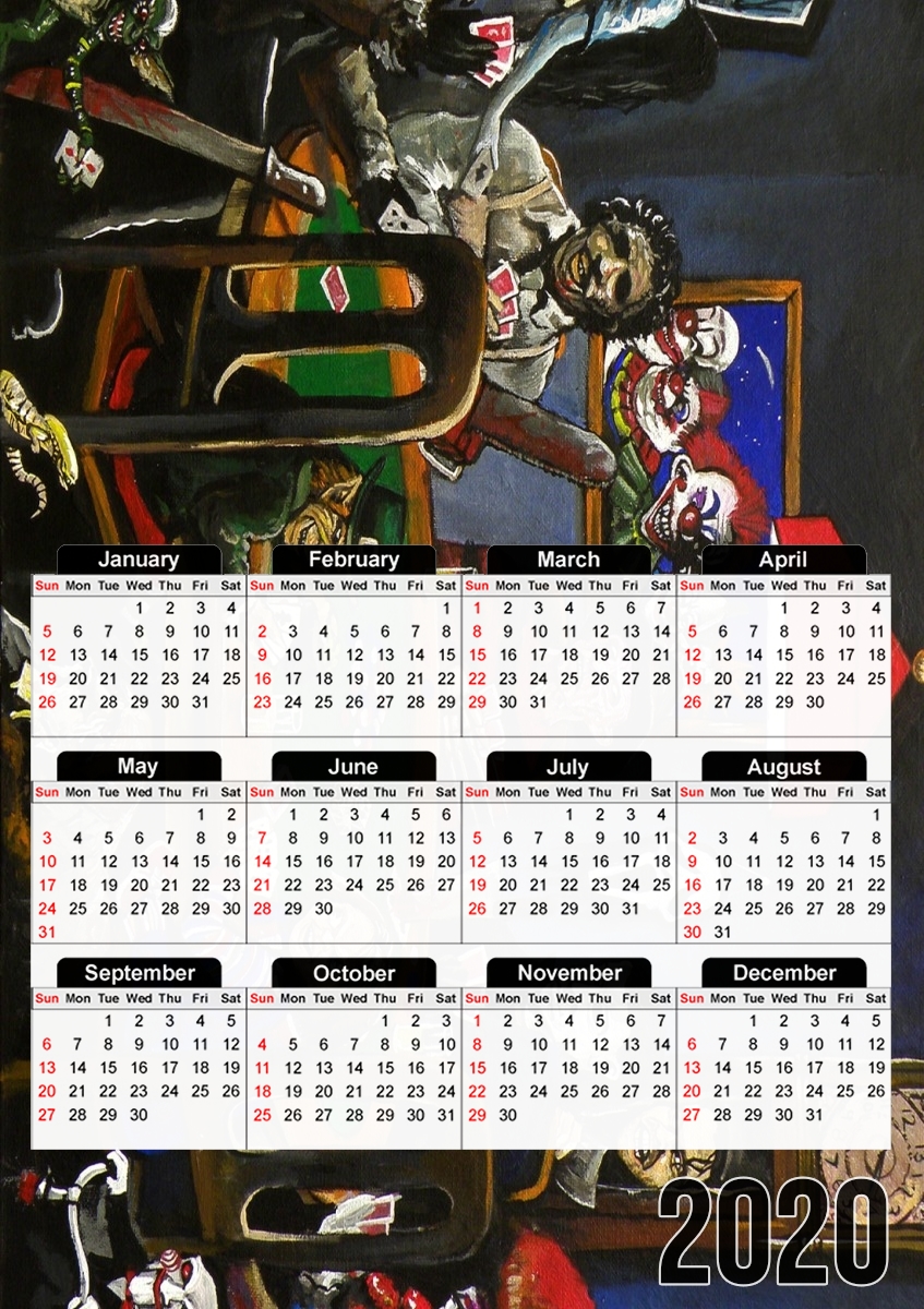  Killing Time with card game horror for A3 Photo Calendar 30x43cm