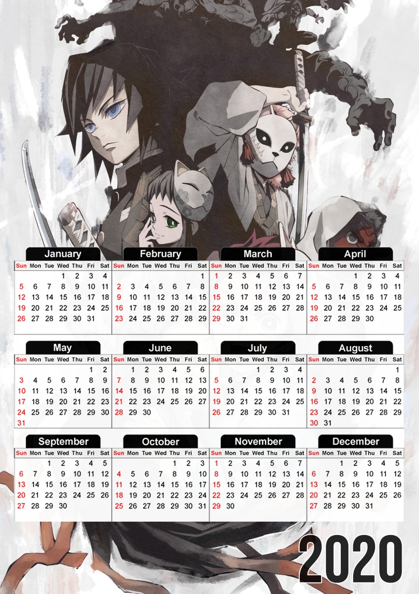  Kimetsu no Yaiba for A3 Photo Calendar 30x43cm