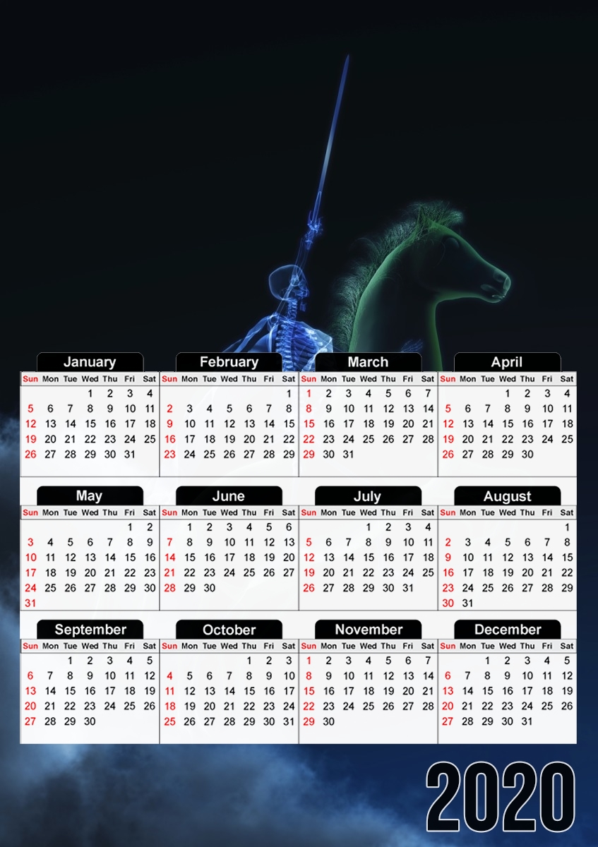  Knight in ghostly armor for A3 Photo Calendar 30x43cm