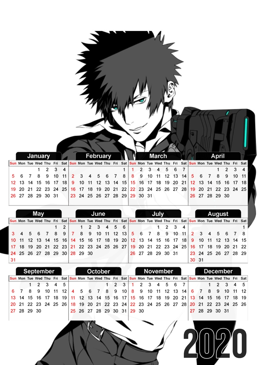  Kogami psycho pass for A3 Photo Calendar 30x43cm