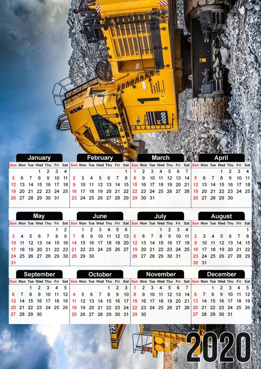  komatsu construction for A3 Photo Calendar 30x43cm