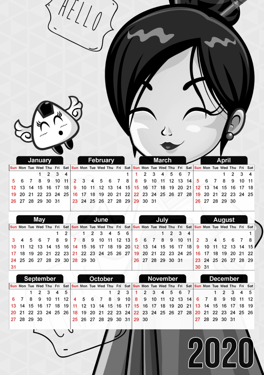  Korean girl for A3 Photo Calendar 30x43cm