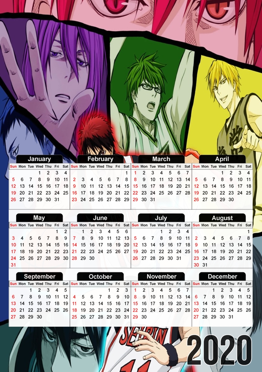  Kuroko no basket Generation of miracles for A3 Photo Calendar 30x43cm