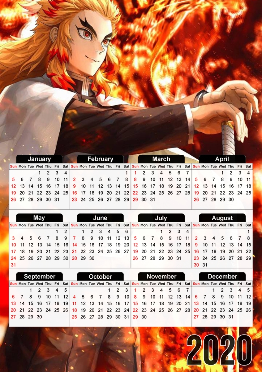  Kyojuro Rengoku for A3 Photo Calendar 30x43cm