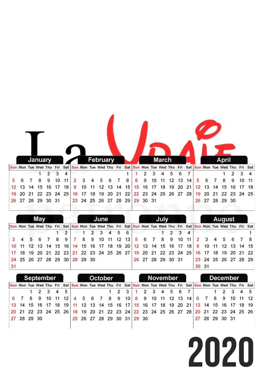  La vraie patronne for A3 Photo Calendar 30x43cm