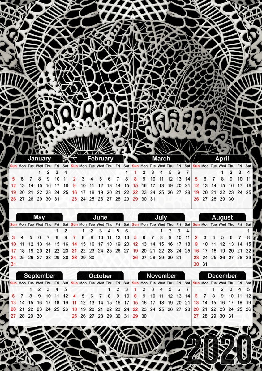  Lace Skull for A3 Photo Calendar 30x43cm