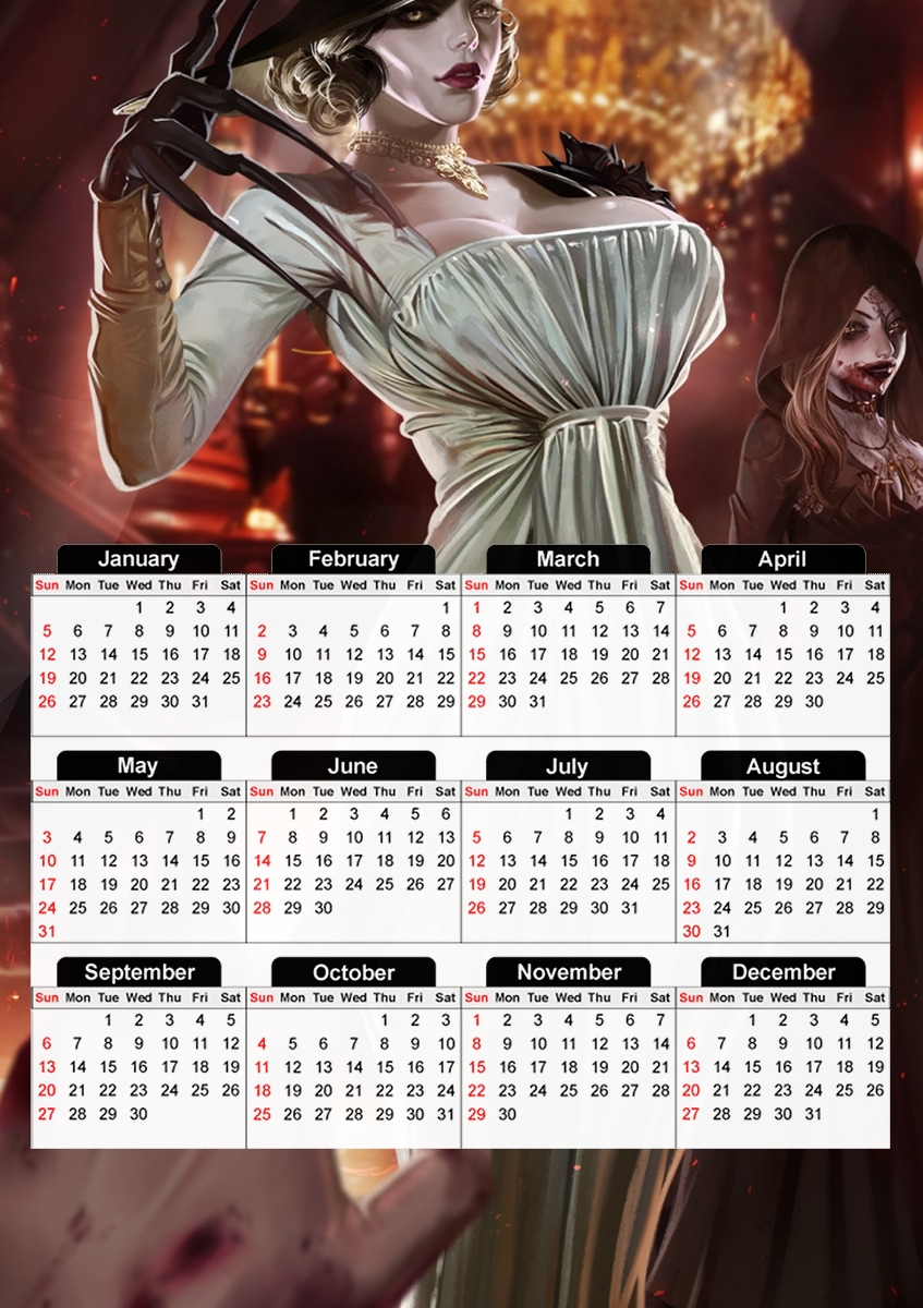  Lady Alcina Dimitrescu for A3 Photo Calendar 30x43cm