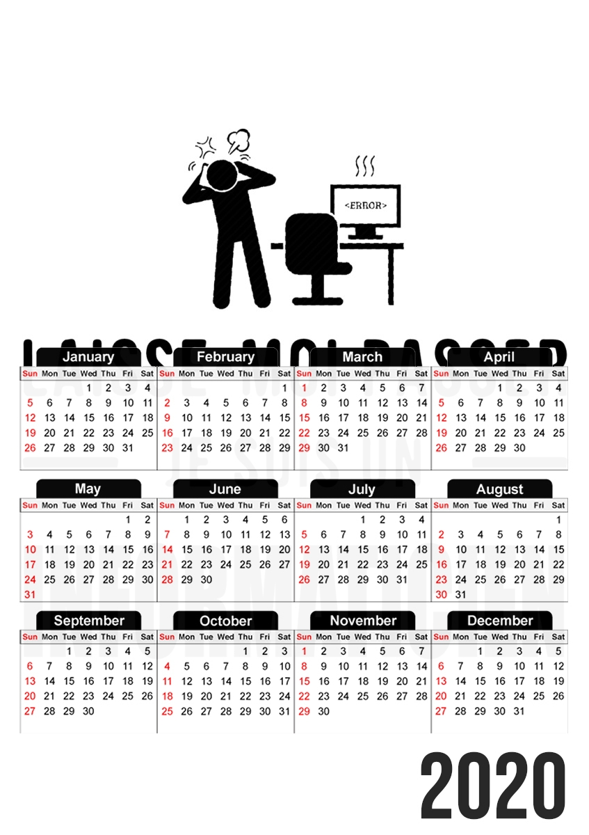  Laisse moi passer je suis informaticien cadeau for A3 Photo Calendar 30x43cm