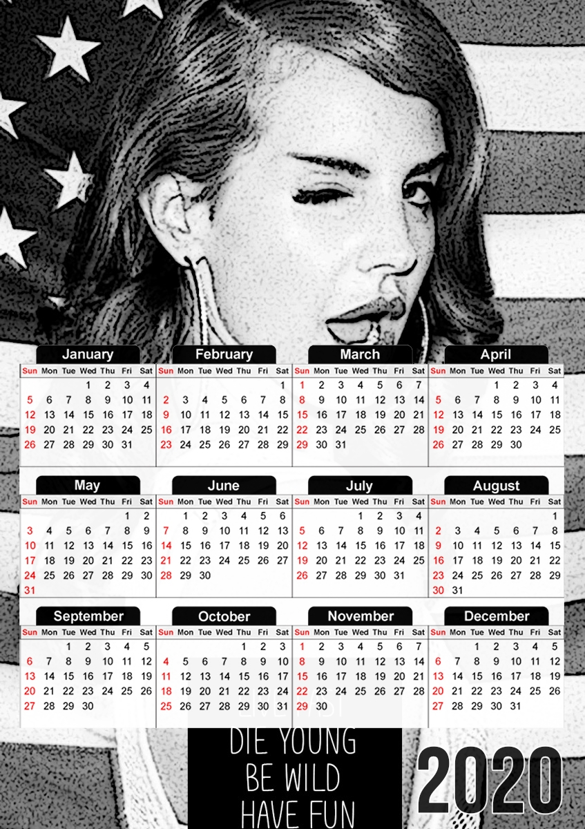  Lana del rey quotes for A3 Photo Calendar 30x43cm