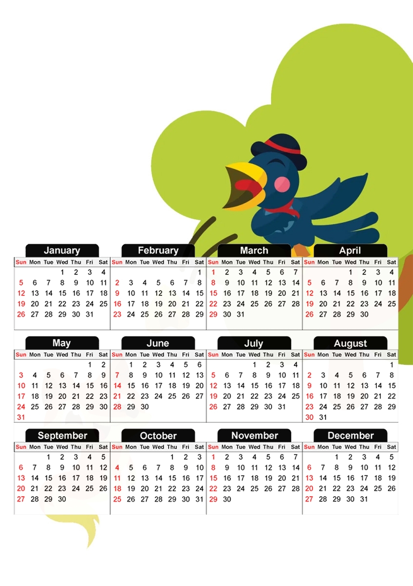  Le corbeau et le renard for A3 Photo Calendar 30x43cm