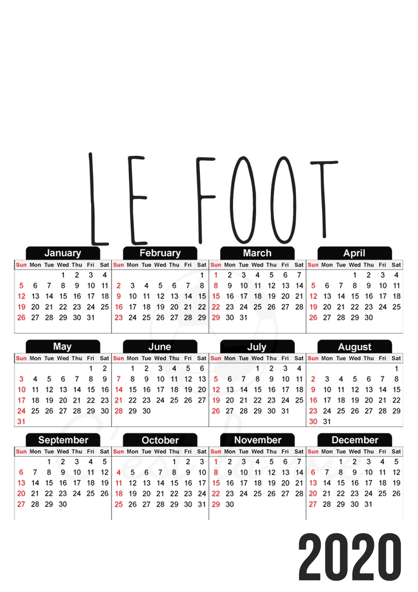  Le foot cest la vie for A3 Photo Calendar 30x43cm