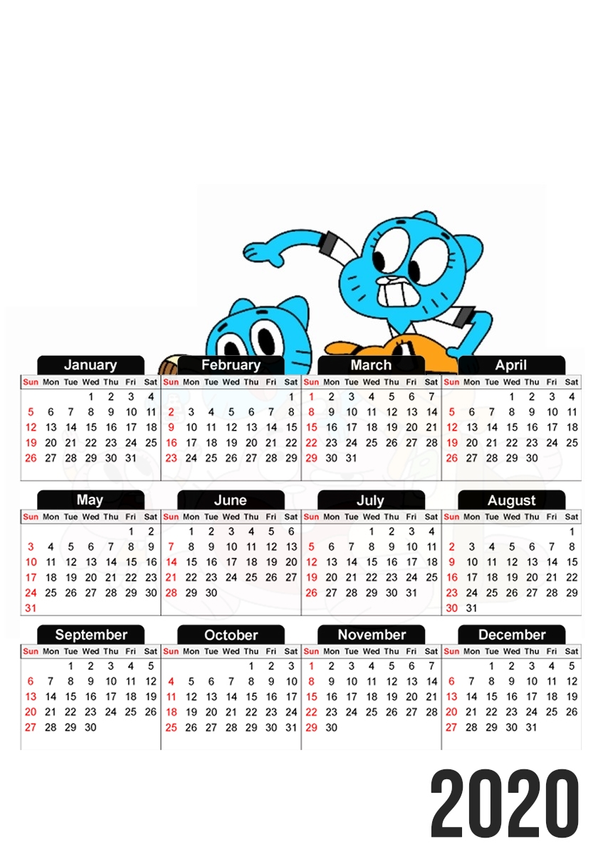  le monde incroyable de gumball for A3 Photo Calendar 30x43cm