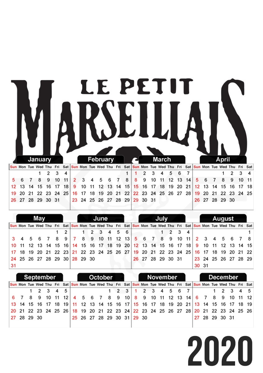  Le petit marseillais for A3 Photo Calendar 30x43cm