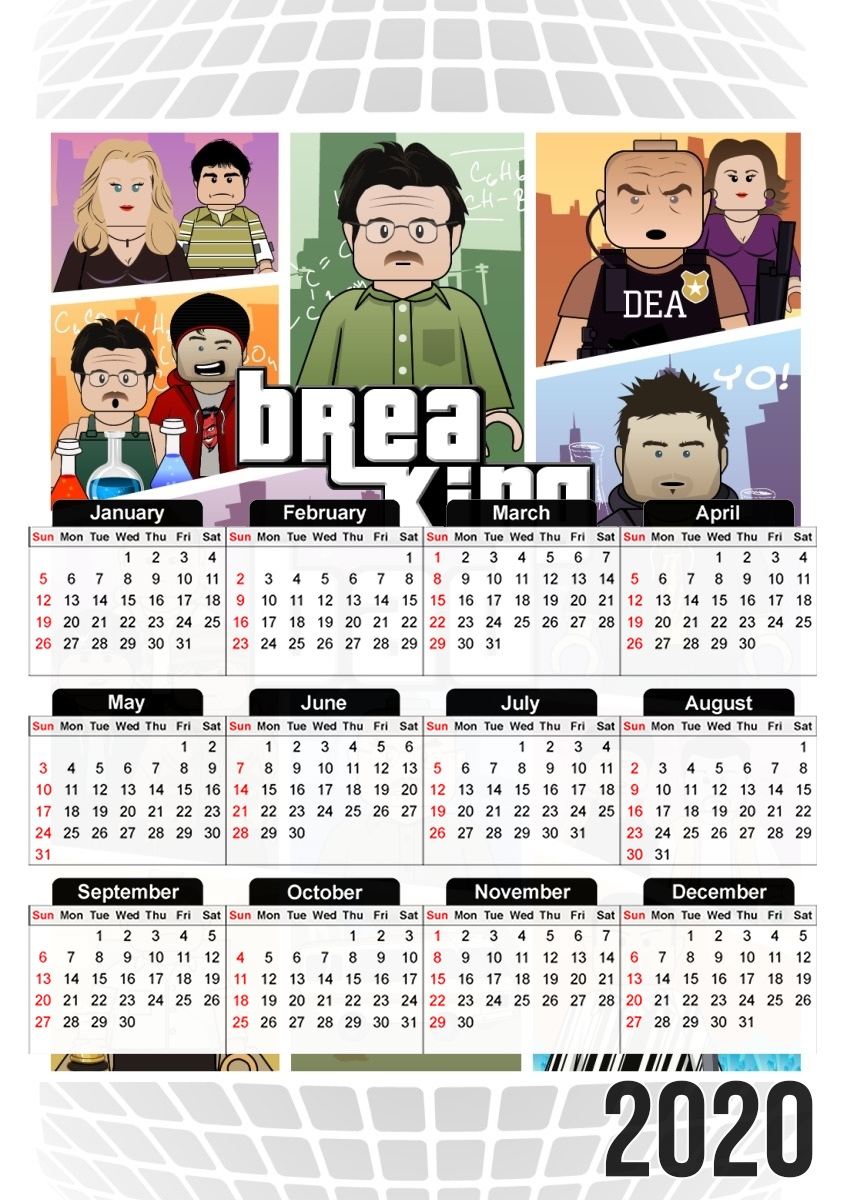  Lego: GTA mashup Breaking Bad for A3 Photo Calendar 30x43cm