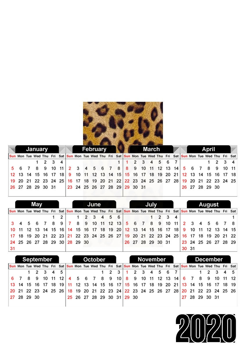  Leopard for A3 Photo Calendar 30x43cm