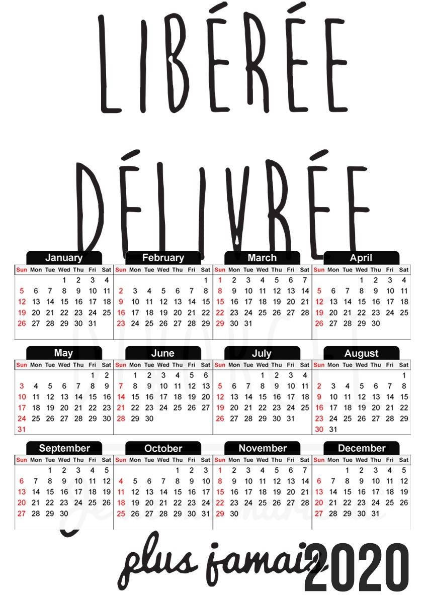  Liberee Delivree Divorcee for A3 Photo Calendar 30x43cm