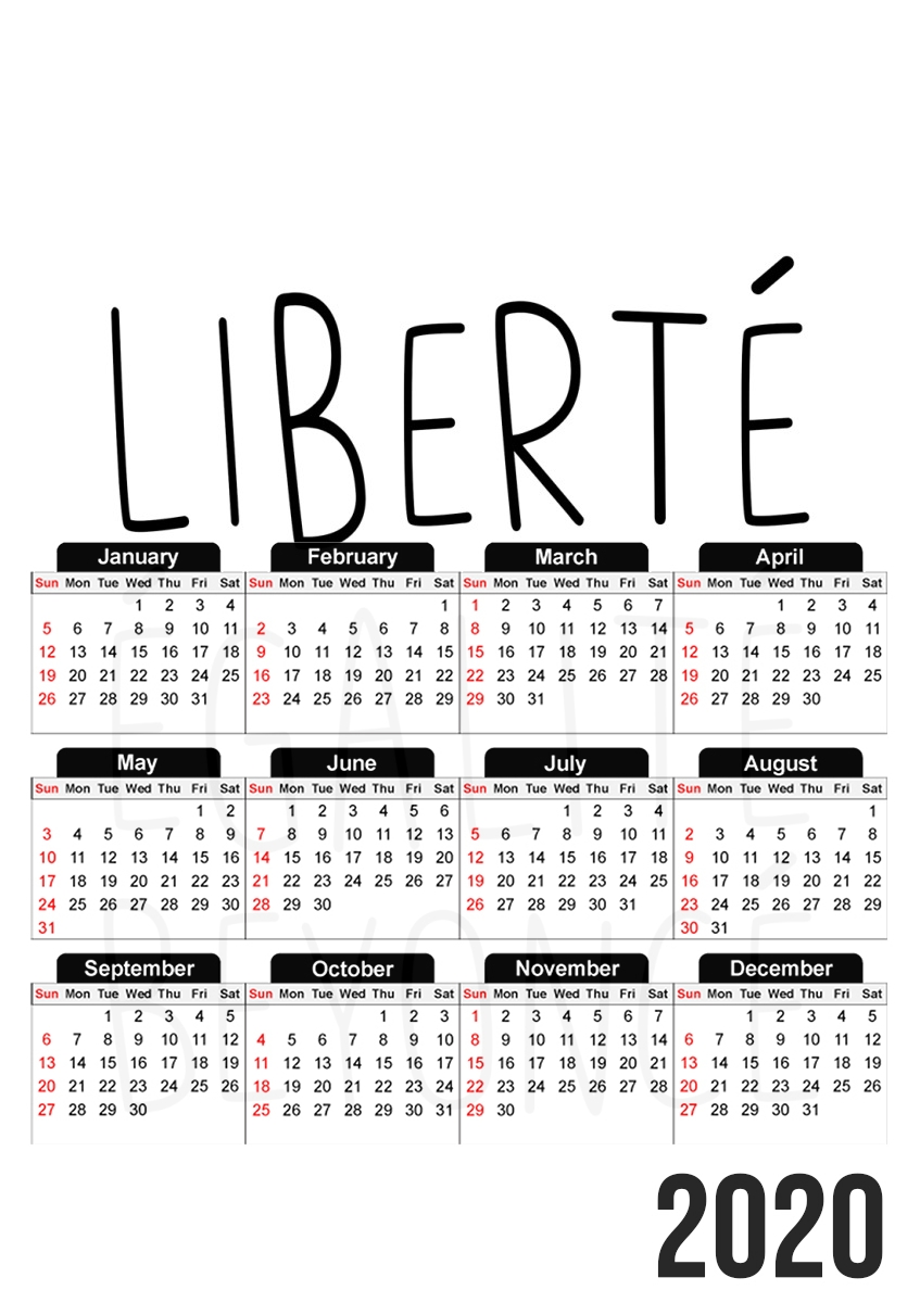  Liberte egalite Beyonce for A3 Photo Calendar 30x43cm