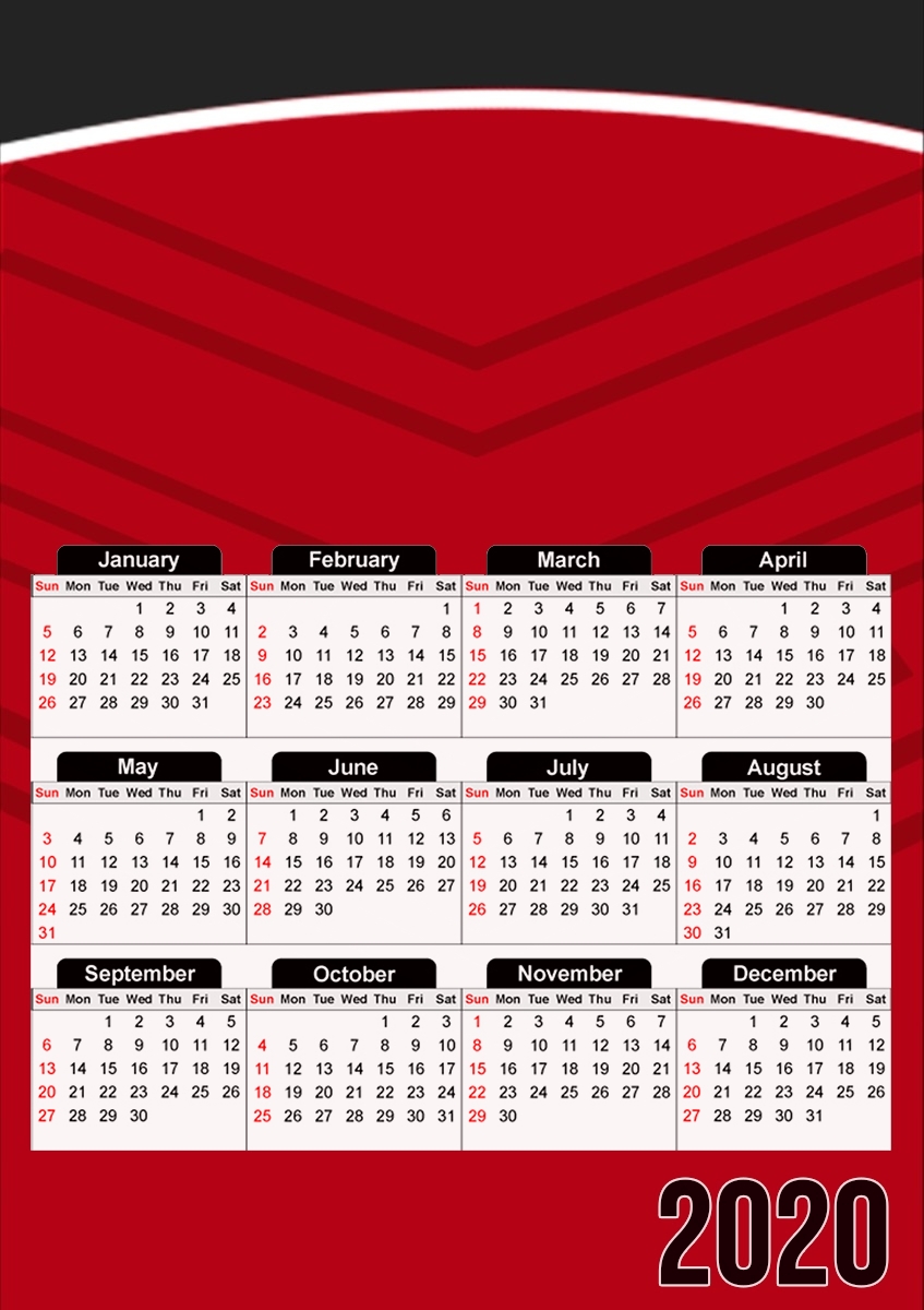  Lilles Losc Maillot Football for A3 Photo Calendar 30x43cm