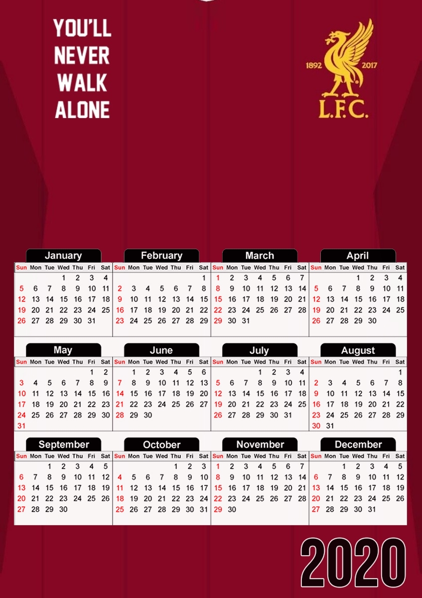  Liverpool Home 2018 for A3 Photo Calendar 30x43cm