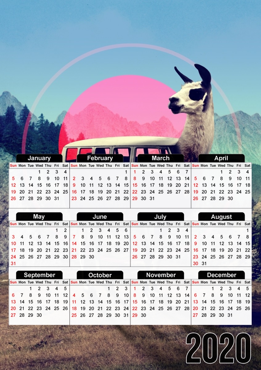  Llama for A3 Photo Calendar 30x43cm