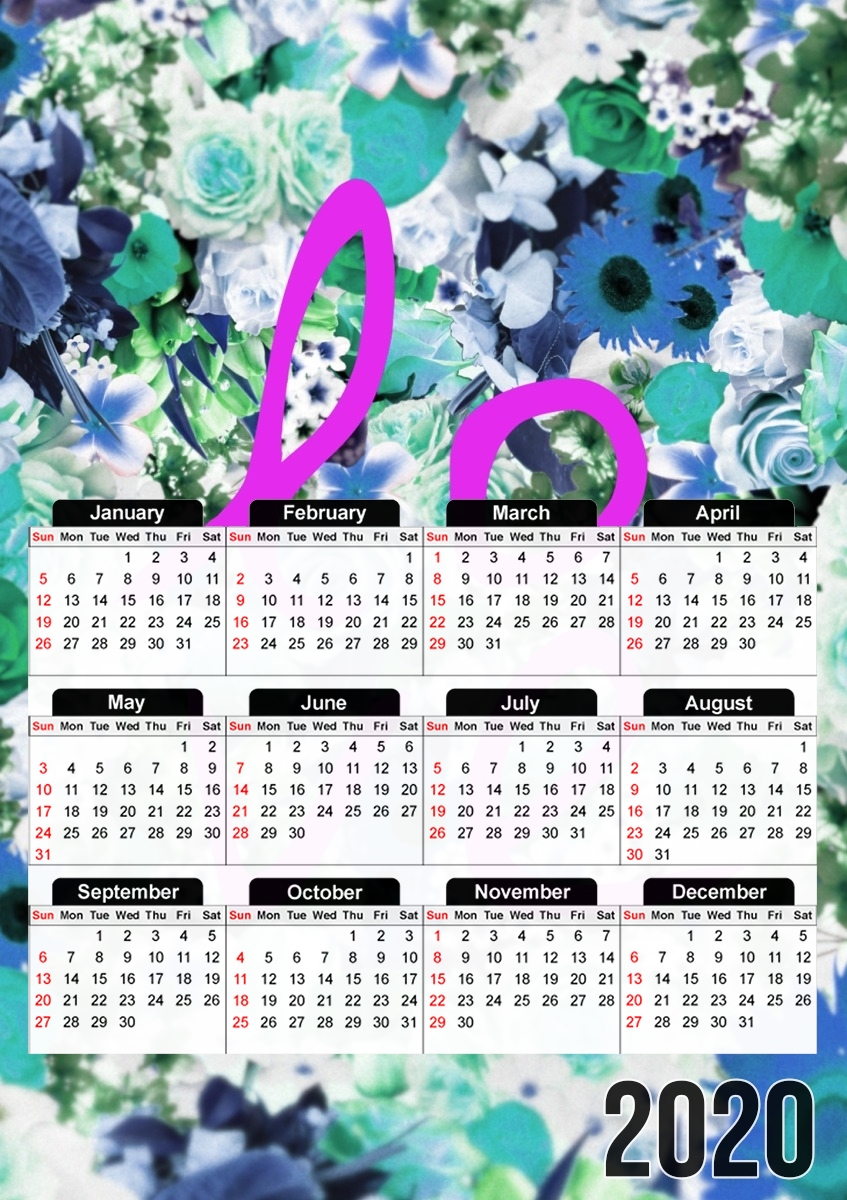  Love Floral Green for A3 Photo Calendar 30x43cm