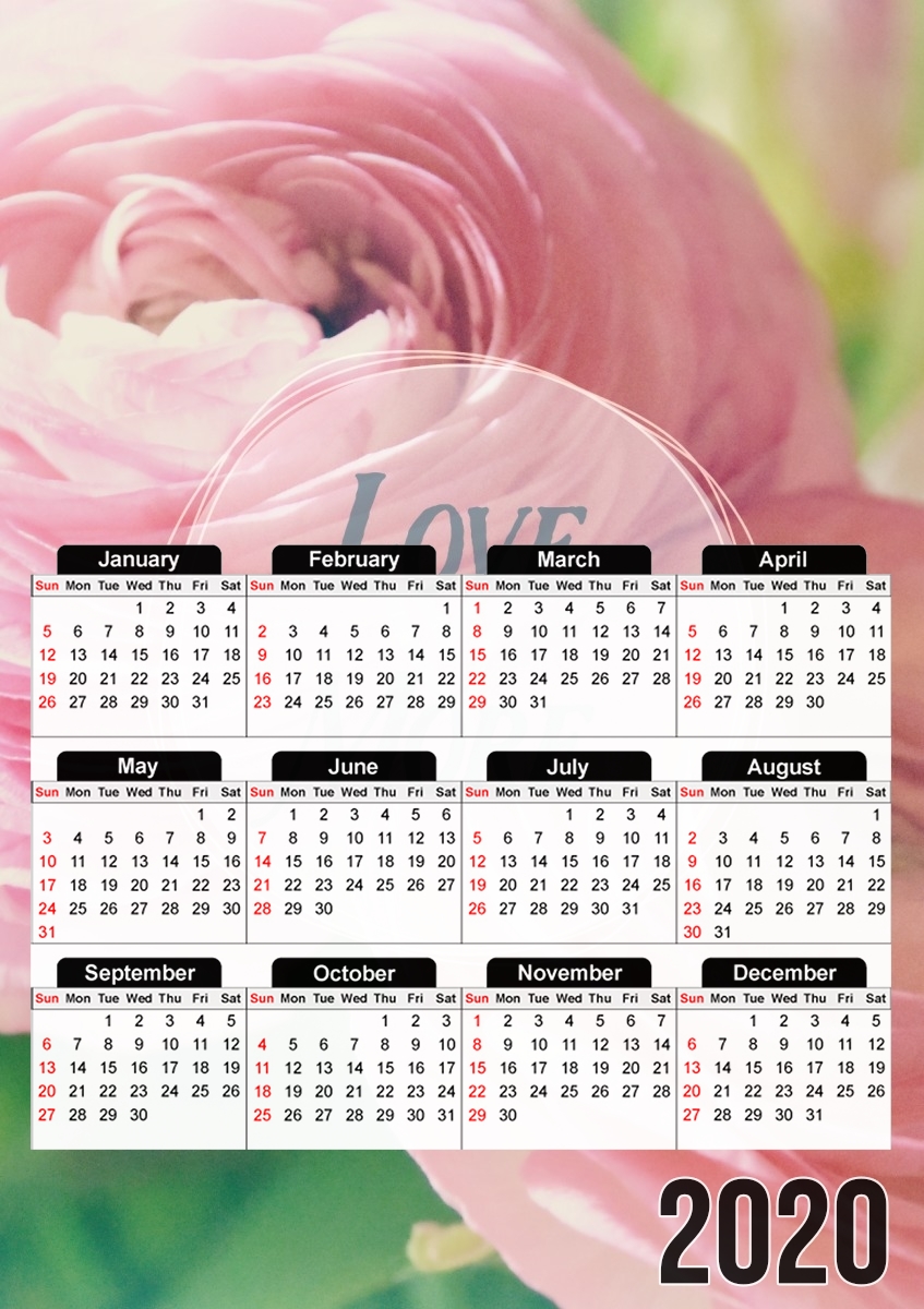  Love More for A3 Photo Calendar 30x43cm