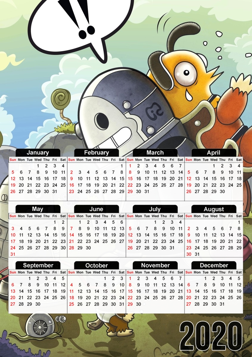  love robots for A3 Photo Calendar 30x43cm