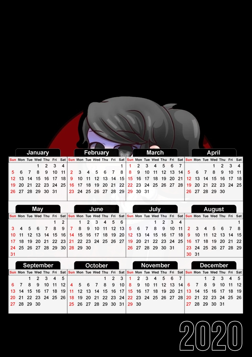  Love you senpai yandere for A3 Photo Calendar 30x43cm