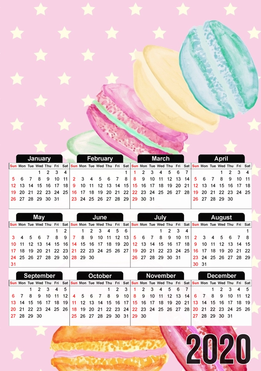  MACARONS for A3 Photo Calendar 30x43cm